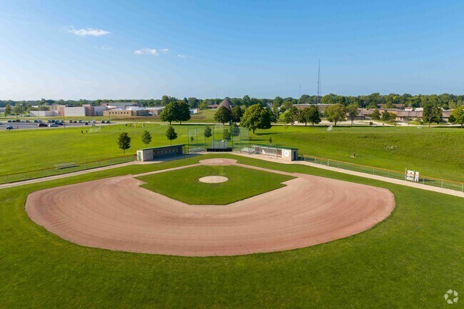 Prairie Park in East Urbana has a very nice baseball field that kids have fun playing on.