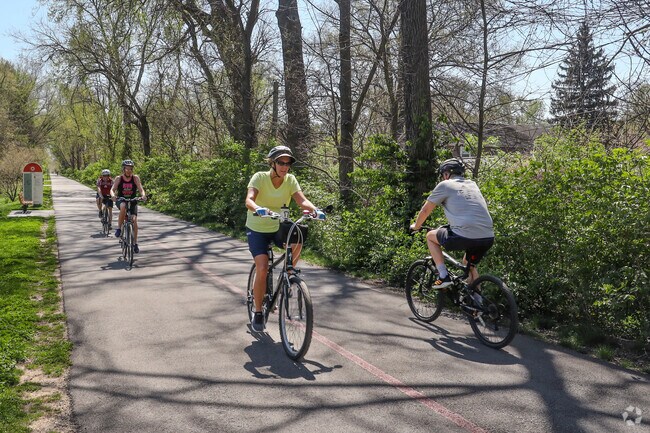 The Monon Trail is a popular recreational trail that runs through Canterbury-Chatard.