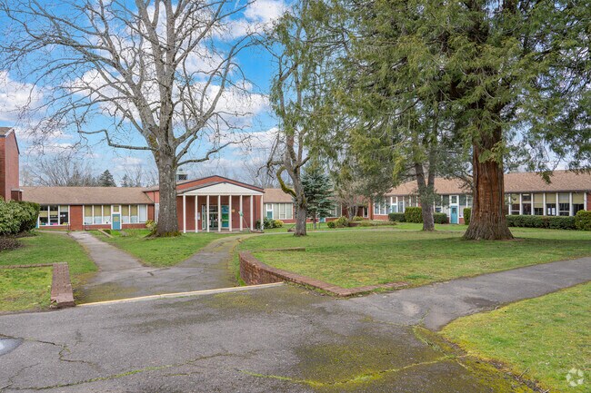 Tree-Lined Grounds of Markham Elementary in Crestwood Portland