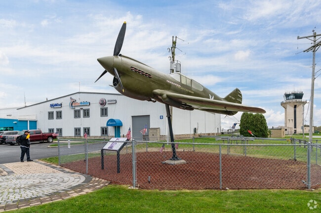 The antique plane at Johnstown Airport commemorates WW II hero  Lt. Col. Boyd 