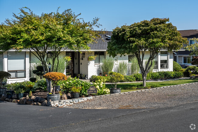 Mid-century modern homes can be found basking in the early morning light in Perrinville.