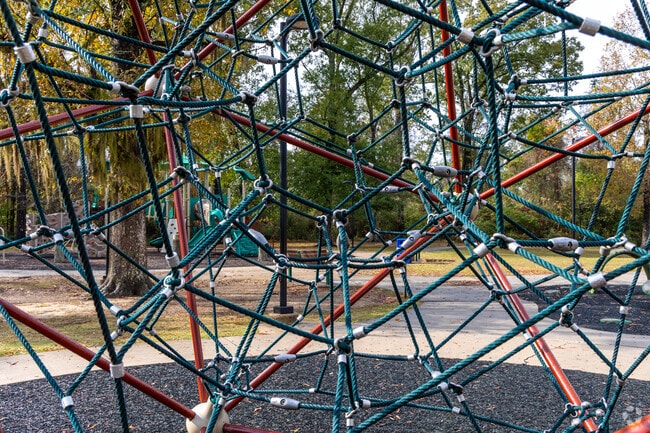 Get tangled up in this playground structure at Shenandoah's Forest Park.