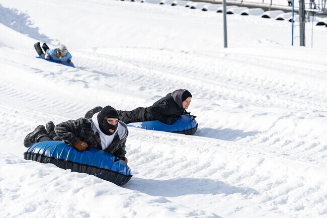 Hold on tight while Tubing at Boyce Park each year in Plum.