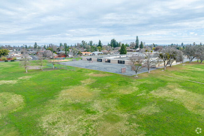 Play on the field at Charles Peck Elementary School.