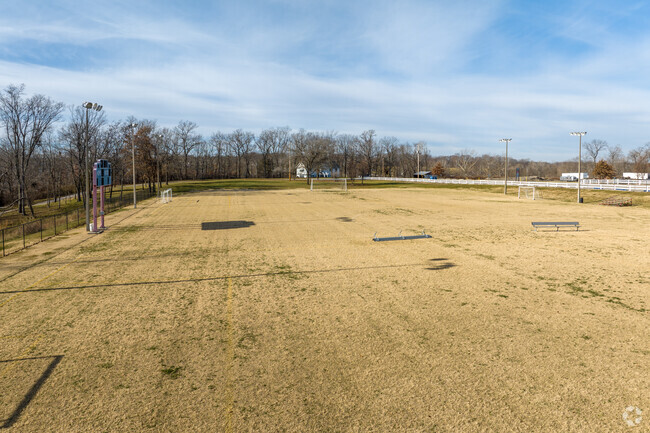 There is a large athletic field down the road for St. Theodore School students.