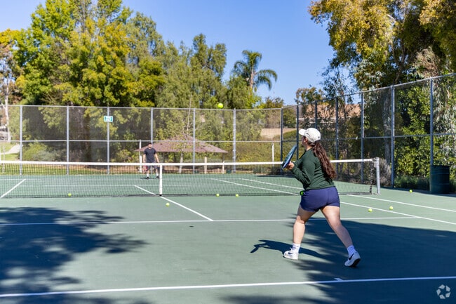 Tennis courts are a common sight at parks all around Woodside.