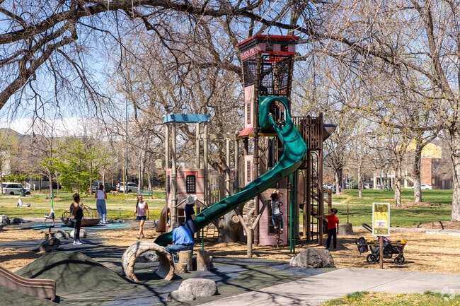 Neighborhood kids enjoy the playground at Mestizo-Curtis Park.