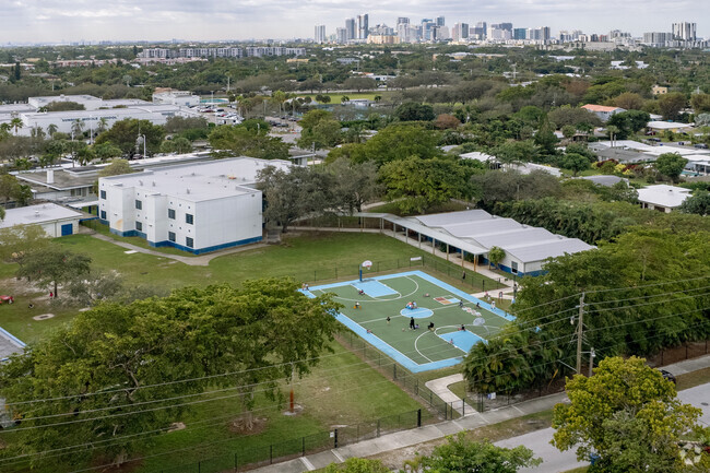 Aerial view of Bennett Elementary School in Ft Lauderdale, FL.