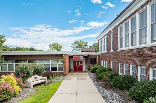 This is the main entrance to James Morris School.