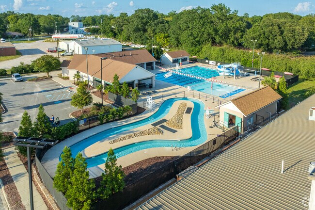 There is a public pool with a lazy river near the South HOPE Center.