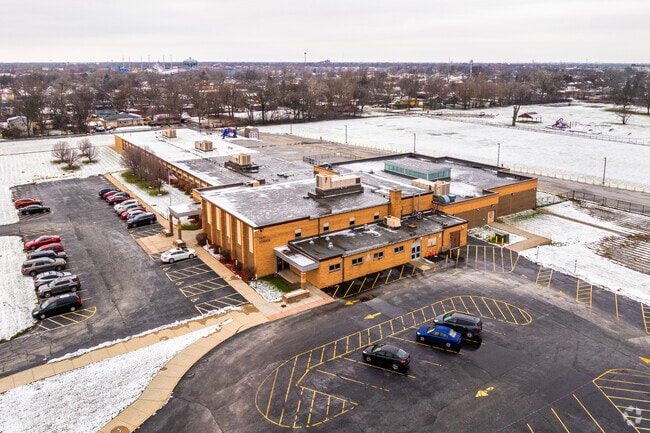 Taft School features a yellow brick design.