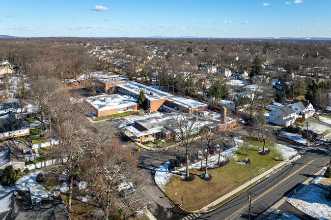 An elevated view of the campus at Howard B. Brunner Elementary School, Scotch Plains, NJ.