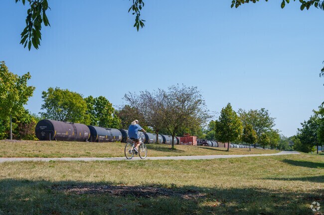 Residents can easily access the Linear Trail from Sherwood and enjoy a bike ride along the paved path.