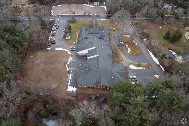 Aerial view of The Clayville School in Scituate, Rhode Isalnd.