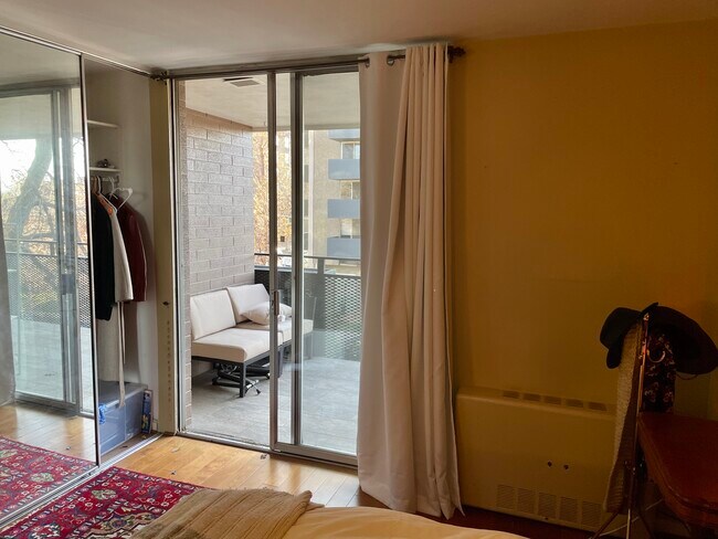 Bedroom has access to balcony