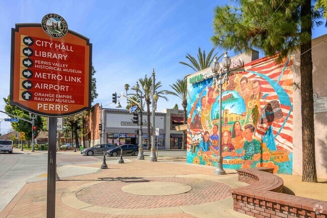 Downtown Perris has several amenities, shopping and ease of access to public transportation.