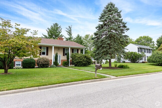 Streets in Blacksburg are lined with Colonial style homes.