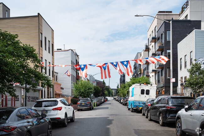 Puerto Rican flags are proudly waved in Bushwick.