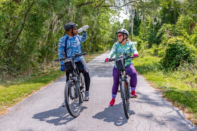 Biker from all over enjoy the scenery at the Van Fleet Trail - Mabel Trailhead near Mascotte.