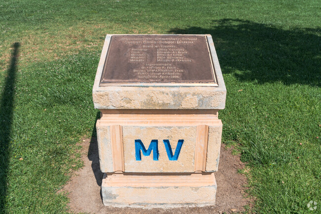 A plaque at Mountainview Elementary School in Santa Clarita, CA.