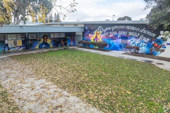 Los Robles Ronald McNair Academy has unique artwork decorating the campus.