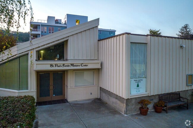 A view of the Noble Learning Academy buildings from the street.