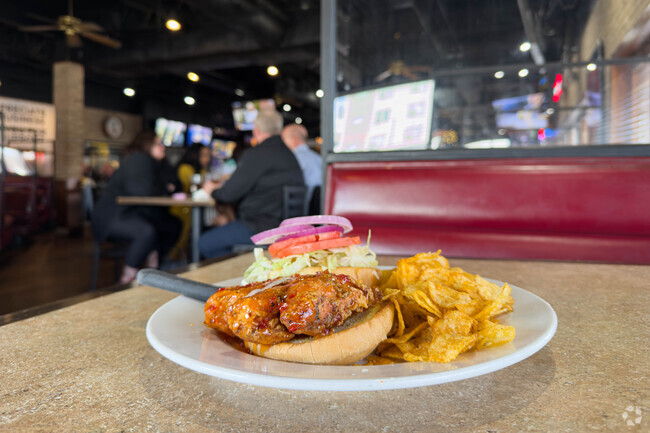 Stopping for a nice sandwich and cozy atmosphere at Big Louie's Bar and Grill in the Becker neighborhood.