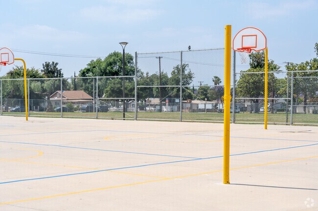 Basketball area is available at Fundamental Intermediate School in Corona.