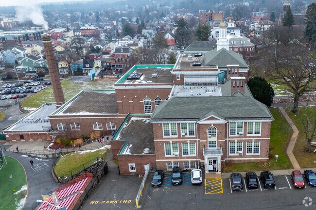 Washington Irving Interm School is located alongside the Hudson River in Tarrytown.