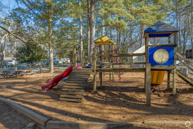 Hess Academy has several play structures for the children.