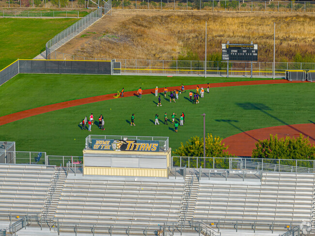 High school students practice soccer at Cesar Chavez High School.