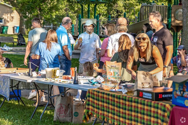 The Heights residents brought food to share to the National Night Out party.