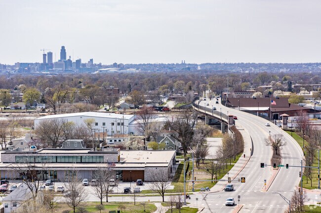 Lincoln-Fairview overlooks Council Bluffs and downtown Omaha.
