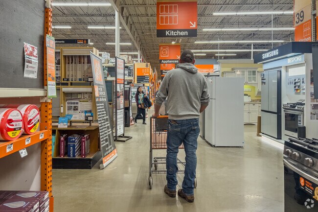Copley residents shop nearby for home improvement needs at stores like Home Depot.