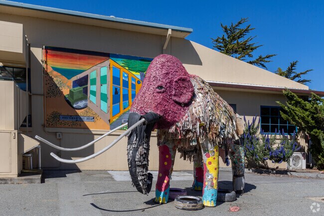 CSU Monterey Bay in Marina has unique artwork like this elephant sculpture.