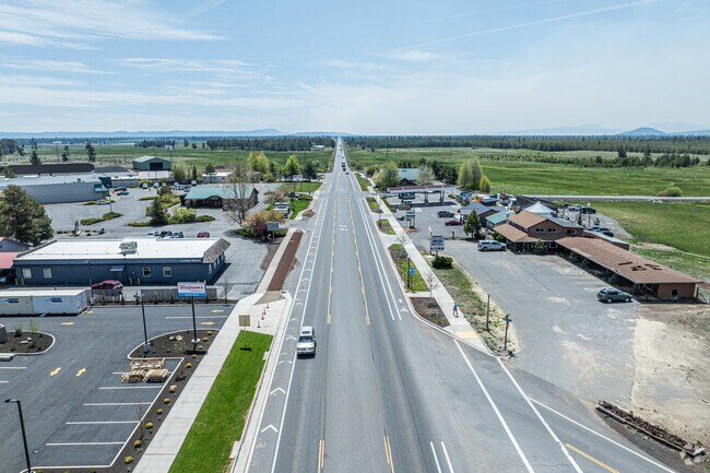 The Dalles-California Highway splits the city of La Pine  down the middle and is a direct route to Bend.