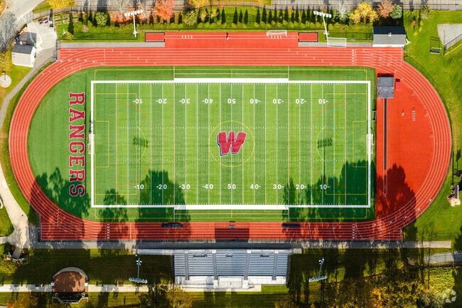Westborough High School home of the Rangers, has a full track and football field for home games.