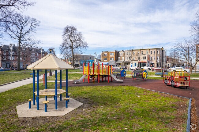 Malcom X Park playgrounds are fun for children in Cobbs Creek.
