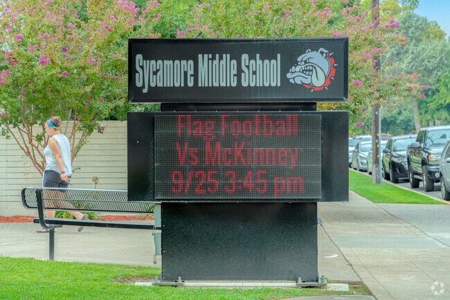 Sycamore Middle School displays important information on the digital sign out front.