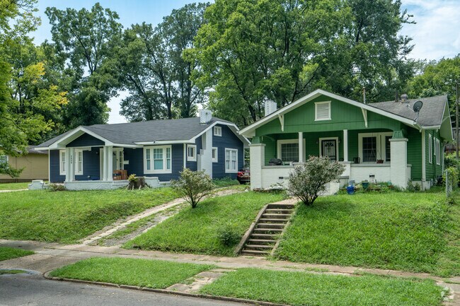 These Craftsman style houses overlook the popular walking trail on Norwood Boulevard.