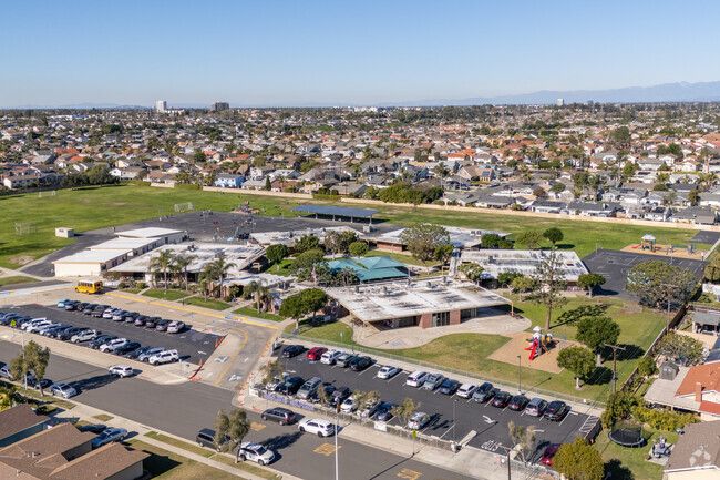 Elevated views of William T. Newland Elementary and the surrounding neighborhood.