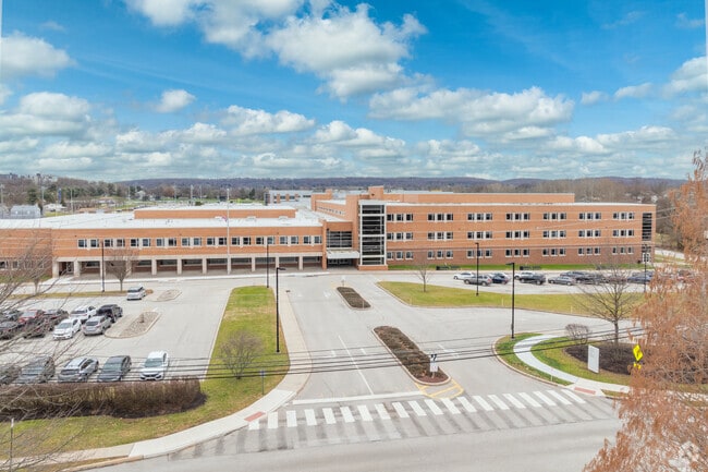 The entrance to Upper Merion Middle School is easily accessible for parents and students.
