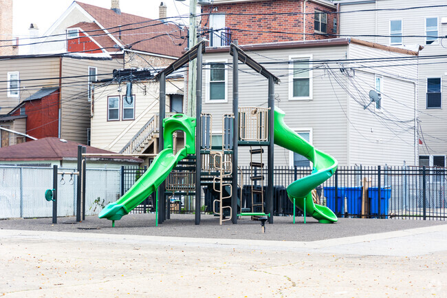 Haines Elementary School features a playground for students.