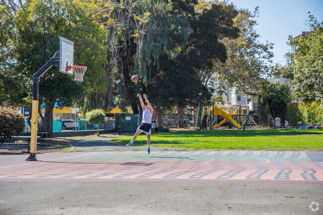 Ivy Hill's F.M. Smith Park features a basketball court for shooting hoops.
