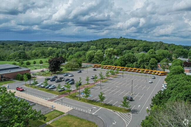 Hillside Elementary School parking lot in Needham.
