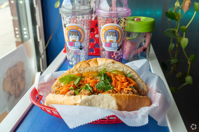 Mo Tea & Banh Mi restaurant in Naperville is known for their Grilled Pork Banh Mi sandwich.
