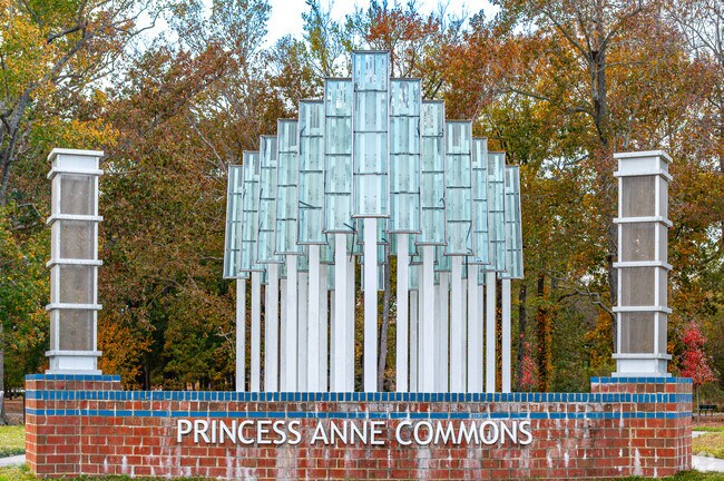 Princess Anne Commons art sculpture sits at the corner of Princess Anne Park.