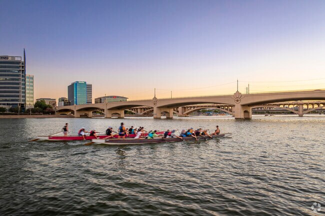 Enjoy a variety of lake activities at Tempe Town Lake, just a short drive from Alameda.