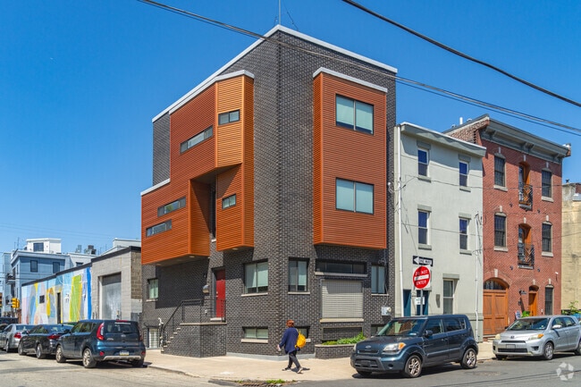 Modernized row homes are sprinkled throughout Fishtown.