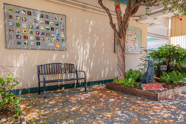 The seating area outside Ponderosa Elementary Office.